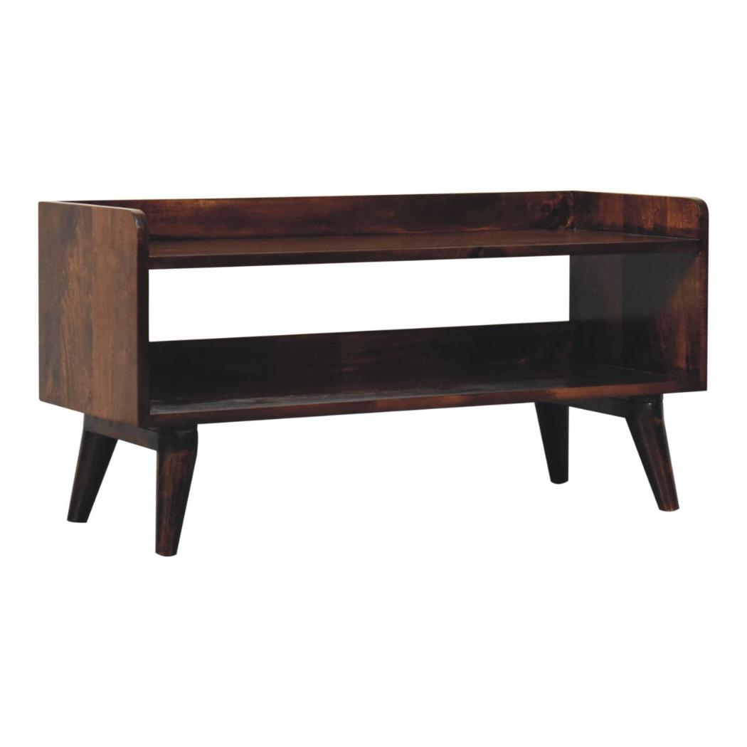 California Walnut Nordic Shoe Storage Bench | Solid Mango Wood | California Walnut Finish | Hallway Bench