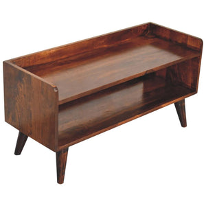 California Walnut Nordic Shoe Storage Bench | Solid Mango Wood | California Walnut Finish | Hallway Bench
