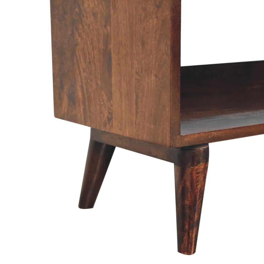 California Walnut Nordic Shoe Storage Bench | Solid Mango Wood | California Walnut Finish | Hallway Bench