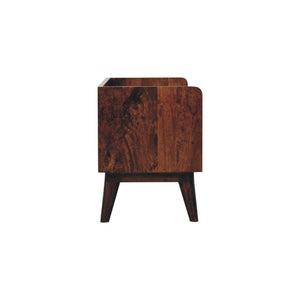 California Walnut Nordic Shoe Storage Bench | Solid Mango Wood | California Walnut Finish | Hallway Bench