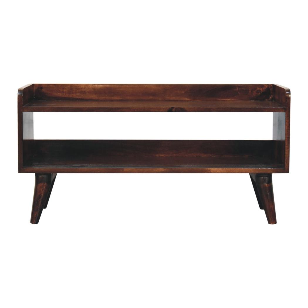 California Walnut Nordic Shoe Storage Bench | Solid Mango Wood | California Walnut Finish | Hallway Bench
