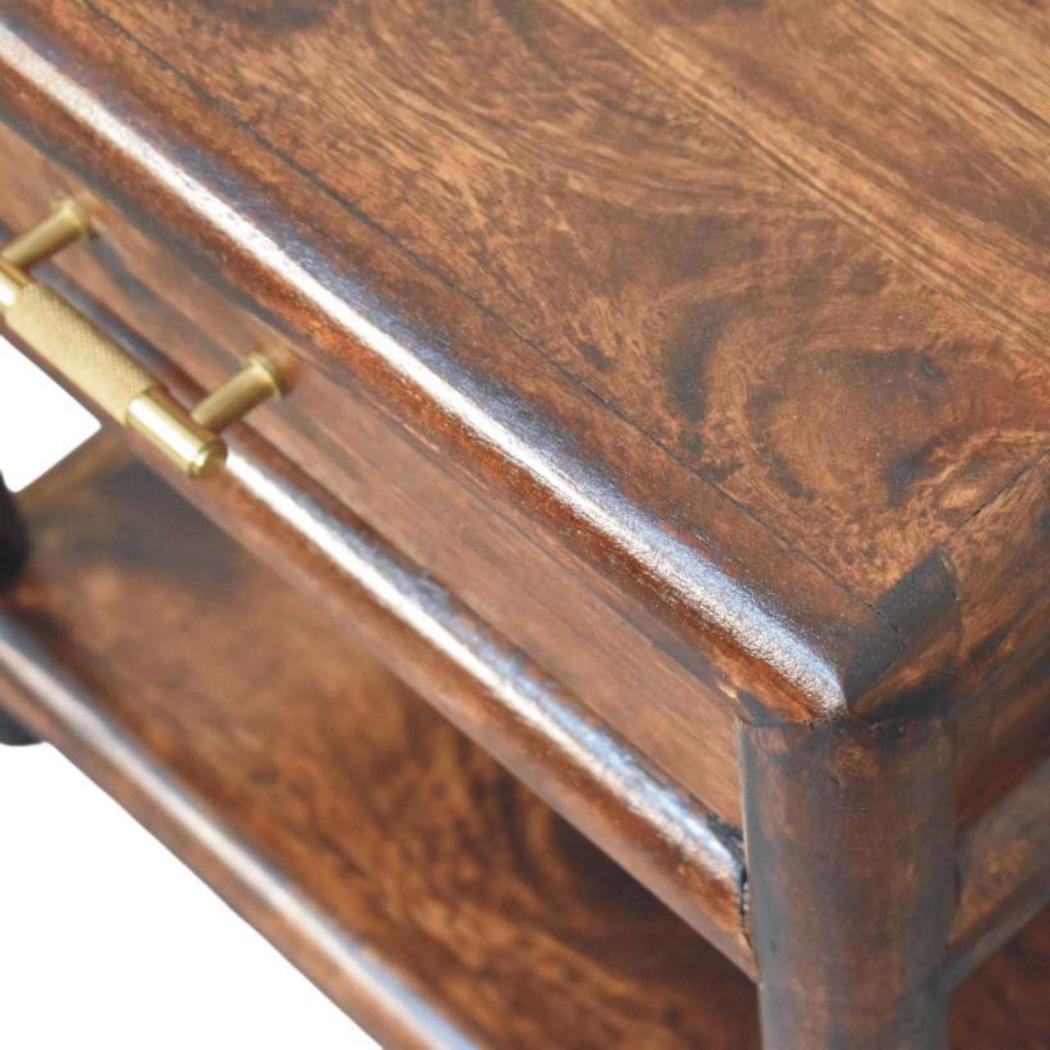 California Walnut Open Bedside Table | Open Shelf Design