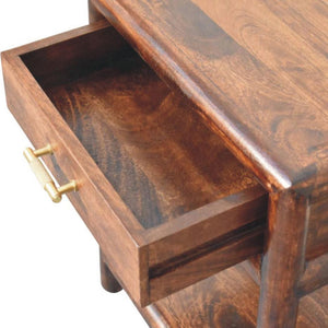 California Walnut Open Bedside Table | Open Shelf Design