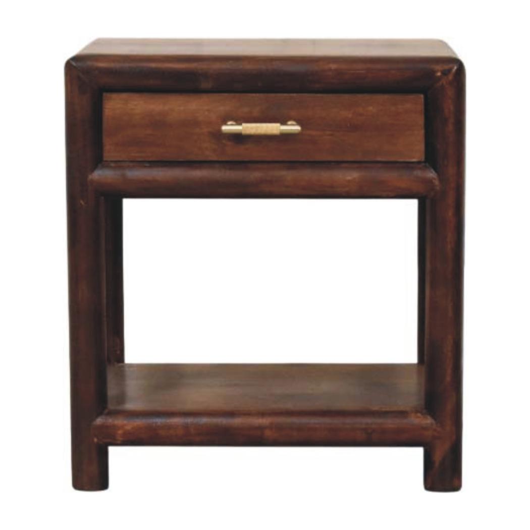 California Walnut Open Bedside Table | Open Shelf Design