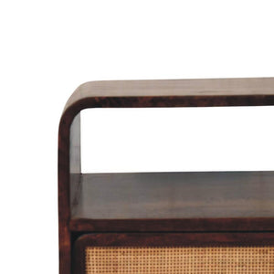 California Walnut Rattan Bedside Table | Textured Design