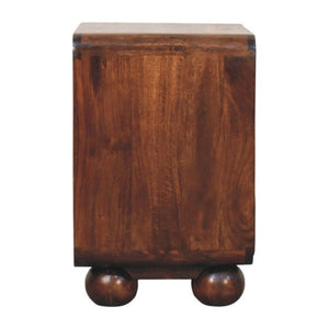 California Walnut Rattan Bedside Table | Textured Design