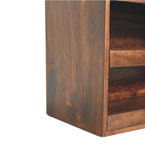 California Walnut Shoe Storage Bench | Solid Mango Wood | Mud Linen Seat | Pull-Out Shoe Cabinet