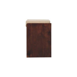 California Walnut Shoe Storage Bench | Solid Mango Wood | Mud Linen Seat | Pull-Out Shoe Cabinet