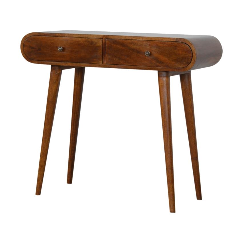 Capsule Mango Wood Console Table | Chestnut Finish | 2 Drawers