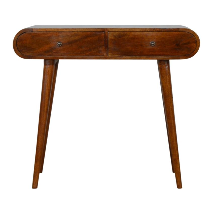 Capsule Mango Wood Console Table | Chestnut Finish | 2 Drawers