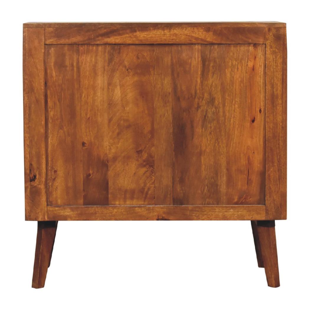 Carved Cabinet | Chestnut Finish | Decorative Storage