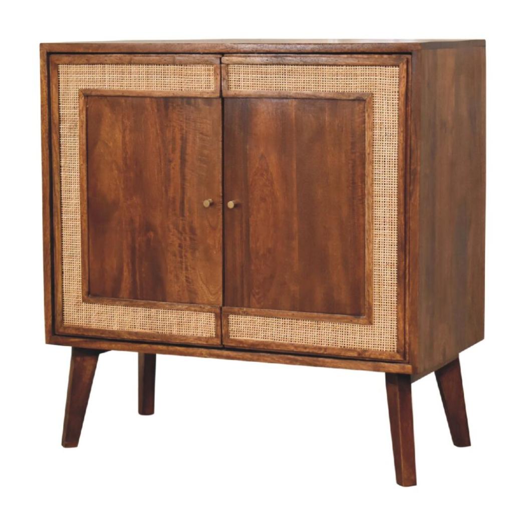 Carved Cabinet | Chestnut Finish | Decorative Storage