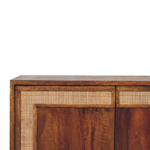 Carved Cabinet | Chestnut Finish | Decorative Storage
