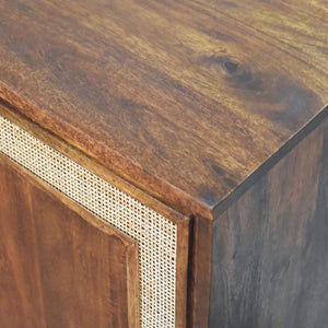 Carved Cabinet | Chestnut Finish | Decorative Storage