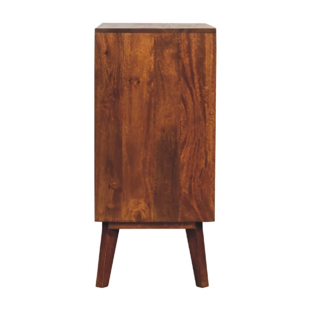 Carved Cabinet | Chestnut Finish | Decorative Storage