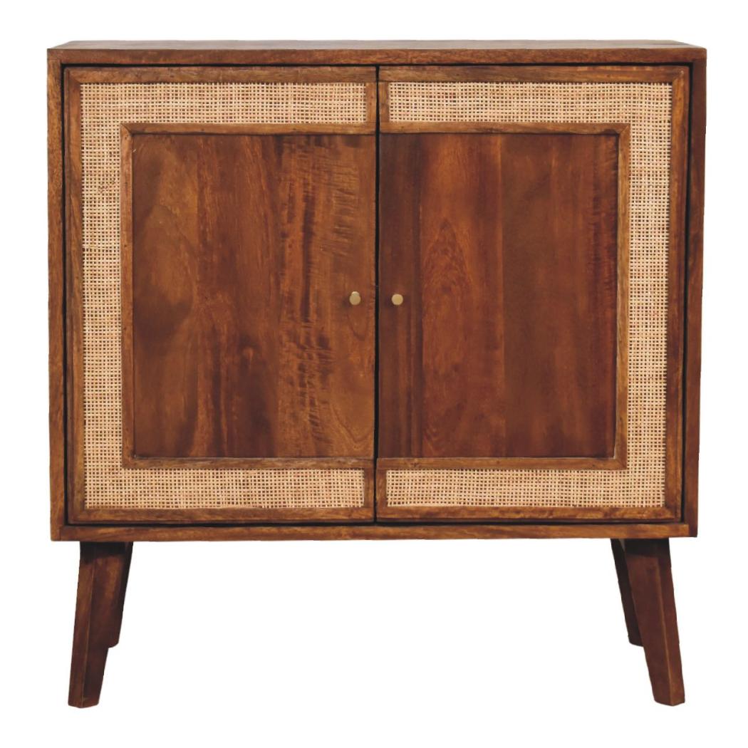 Carved Cabinet | Chestnut Finish | Decorative Storage