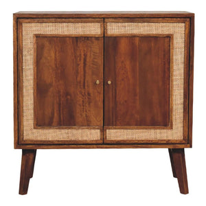 Carved Cabinet | Chestnut Finish | Decorative Storage