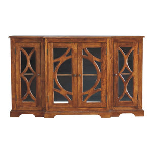 Carved Glazed Sideboard | Chestnut Finish | Decorative Dining Storage