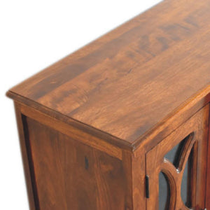 Carved Glazed Sideboard | Chestnut Finish | Decorative Dining Storage