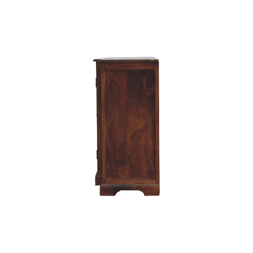 Carved Glazed Sideboard | Chestnut Finish | Decorative Dining Storage
