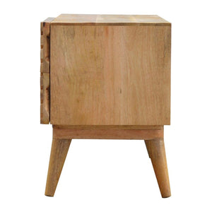 Carved Mango Wood TV Unit | Natural Timber Storage