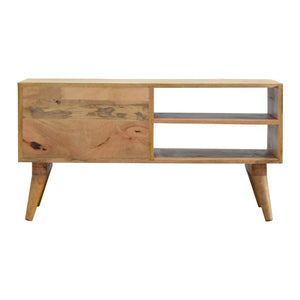 Carved Mango Wood TV Unit | Natural Timber Storage