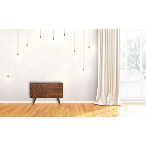 Carved Sideboard | Solid Mango Wood | Chestnut Finish | Statement Storage Cabinet