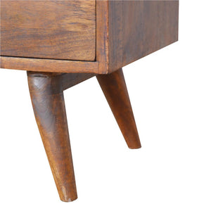Carved Sideboard | Solid Mango Wood | Chestnut Finish | Statement Storage Cabinet