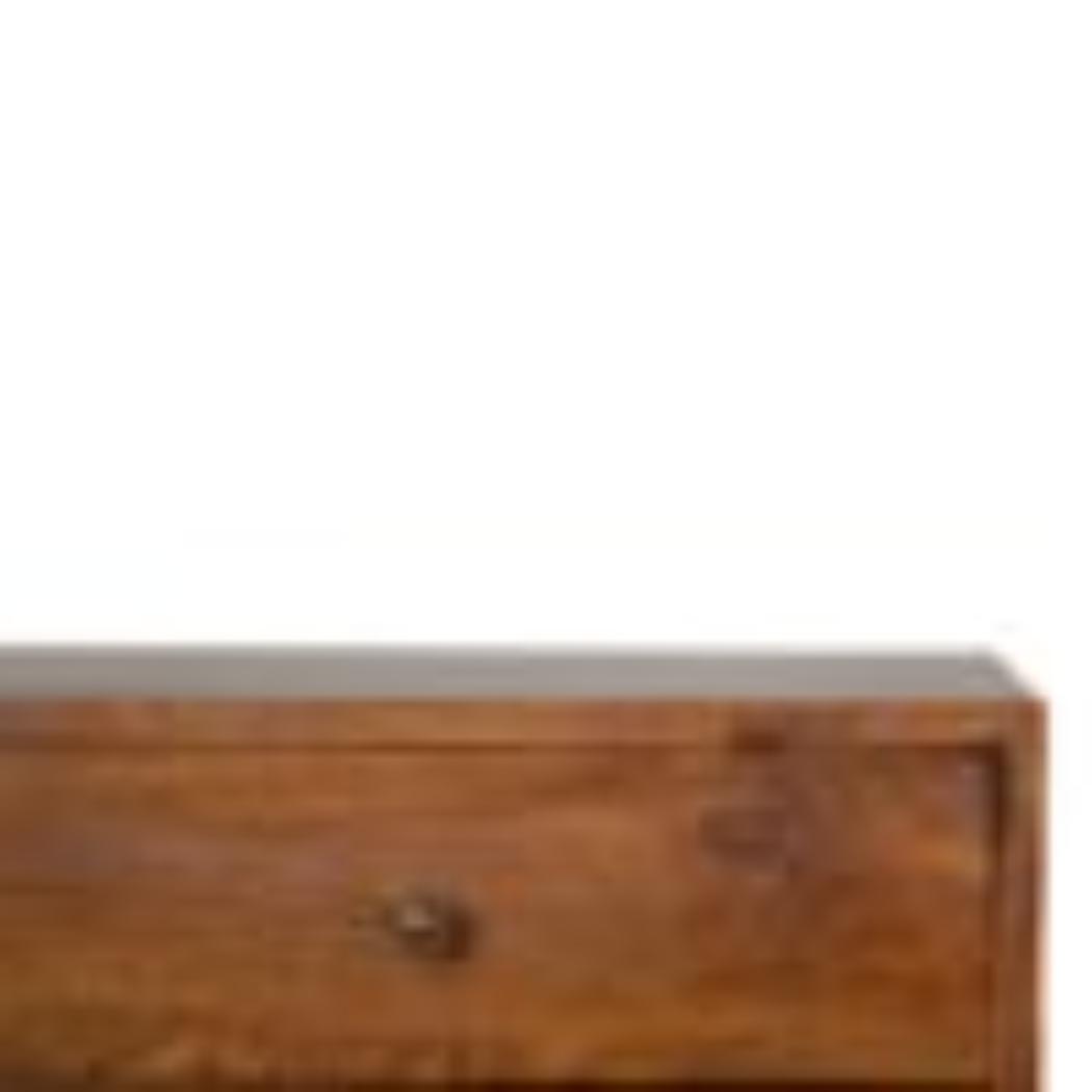 Carved Sideboard | Solid Mango Wood | Chestnut Finish | Statement Storage Cabinet