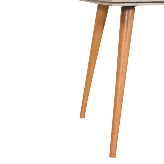 Checkered End Table | Solid Mango Wood | Oak Finish | Nordic Style