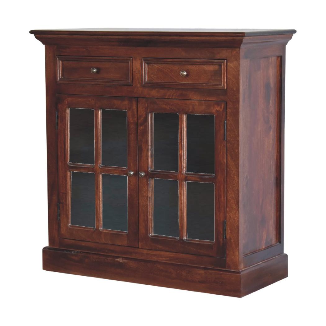 Cherry Glazed Cabinet | Warm Statement Finish | Decorative Home Storage