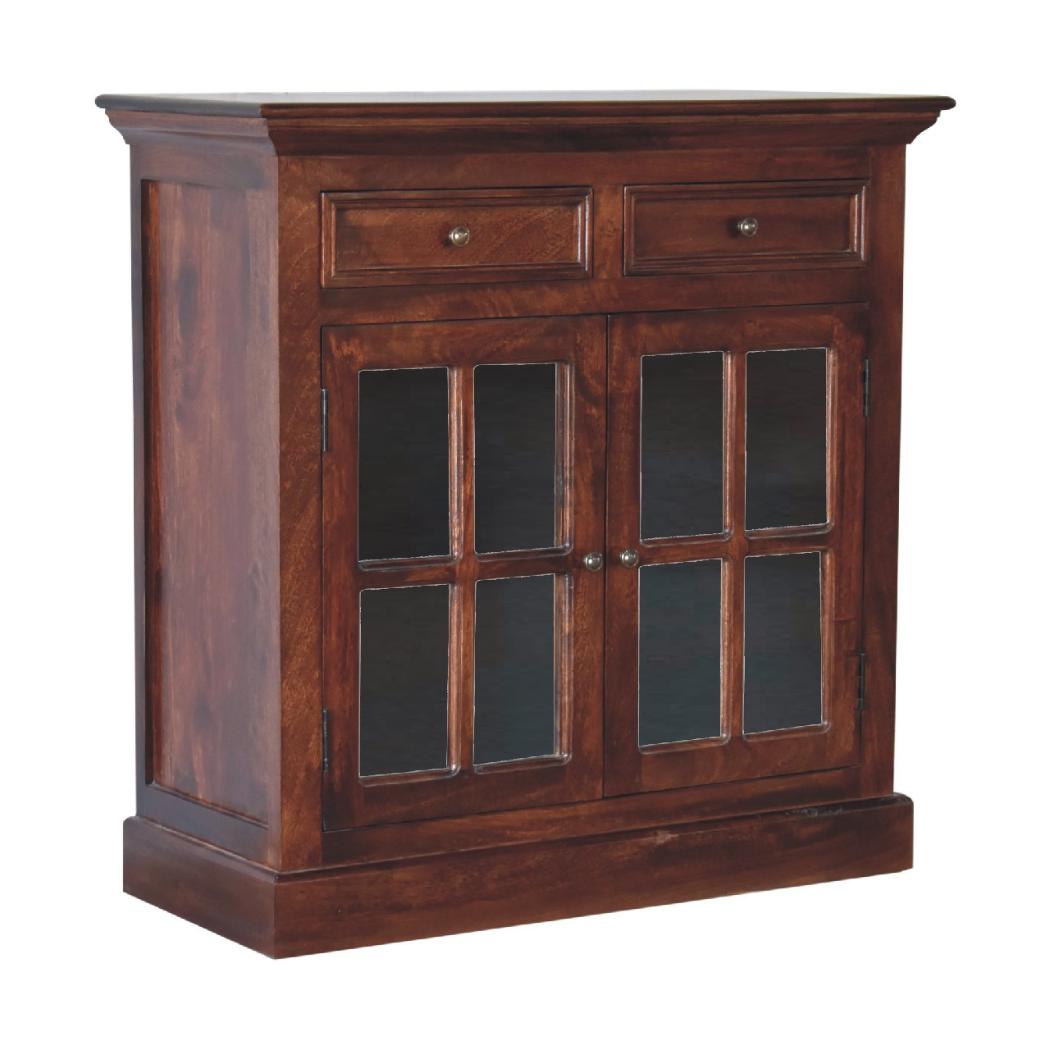 Cherry Glazed Cabinet | Warm Statement Finish | Decorative Home Storage