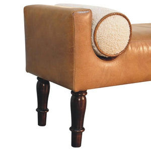 Chester Buffalo Leather Bench | Solid Wood Frame