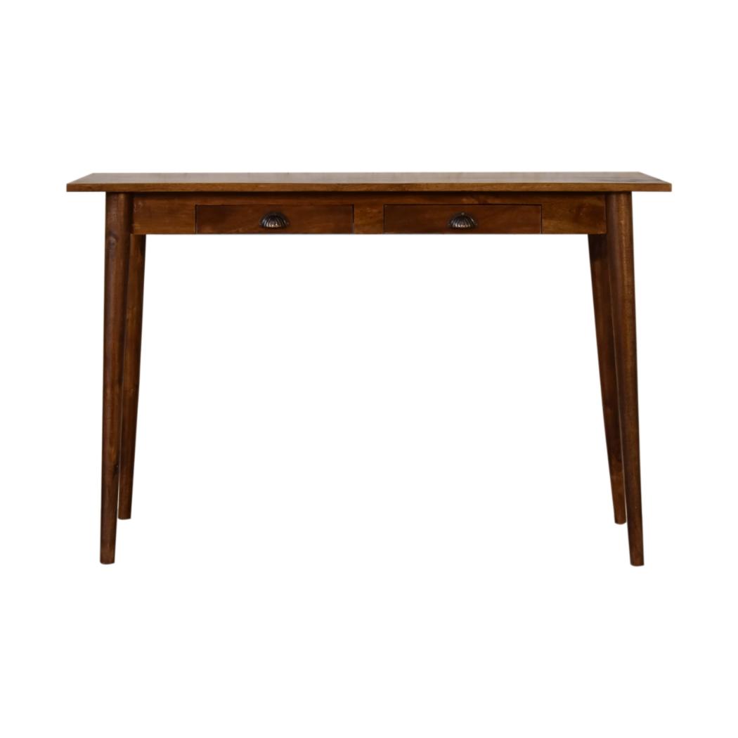 Chestnut 2 Drawer Writing Desk | Solid Mango Wood | 120cm | Nordic Style