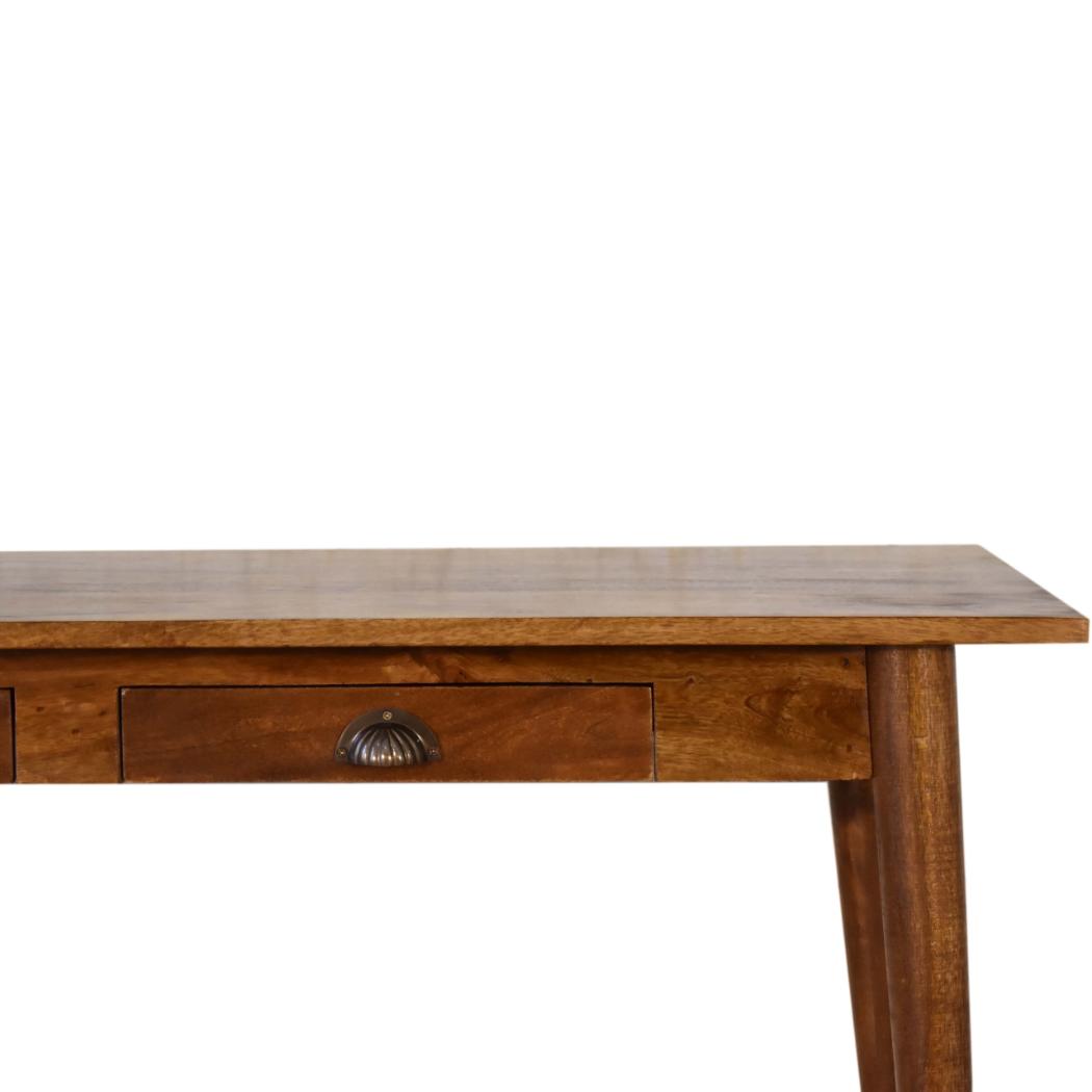 Chestnut 2 Drawer Writing Desk | Solid Mango Wood | 120cm | Nordic Style