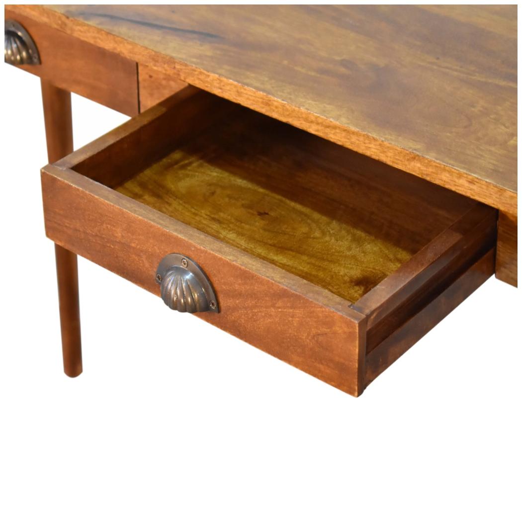 Chestnut 2 Drawer Writing Desk | Solid Mango Wood | 120cm | Nordic Style