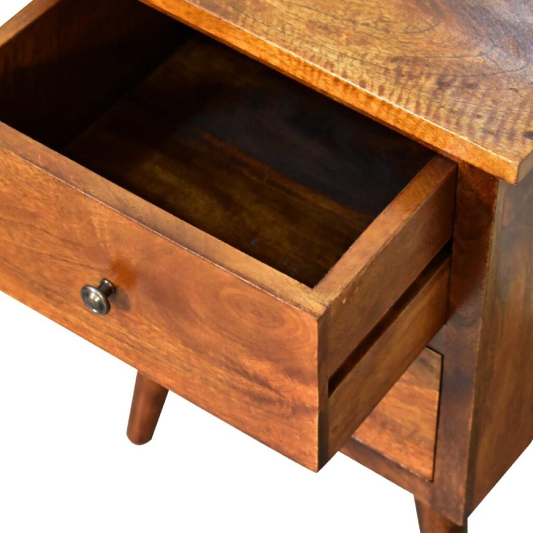 Chestnut Bedside Table | Warm Finish | Compact Bedroom Storage