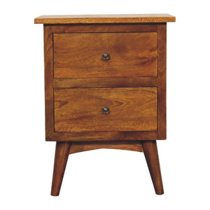 Chestnut Bedside Table | Warm Finish | Compact Bedroom Storage