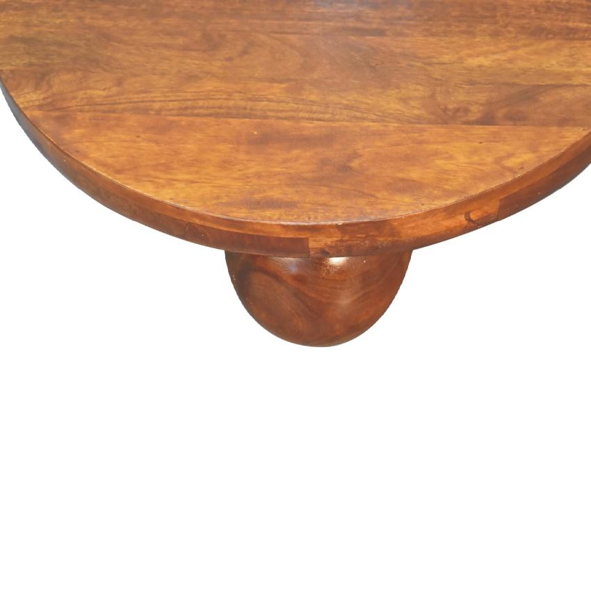 Chestnut Central Ball Table | Solid Mango Wood | Sculptural Side Table