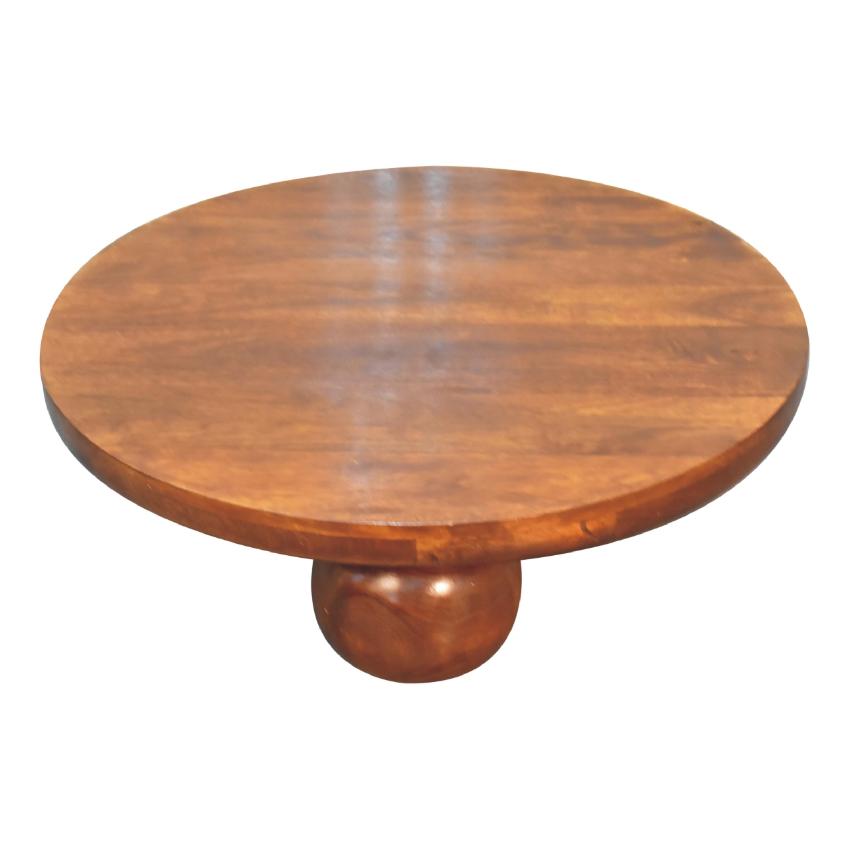 Chestnut Central Ball Table | Solid Mango Wood | Sculptural Side Table