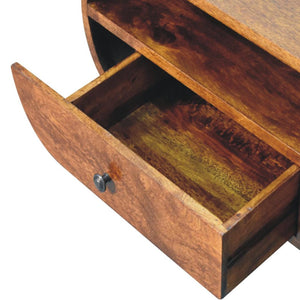 Chestnut Circular TV Stand | Solid Mango Wood | Circular Front Design