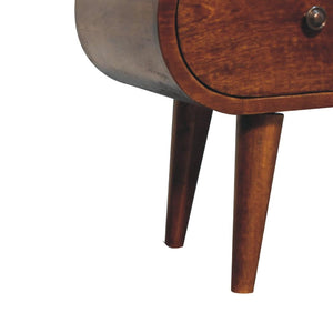 Chestnut Circular TV Unit | Solid Mango Wood | Circular Front Design