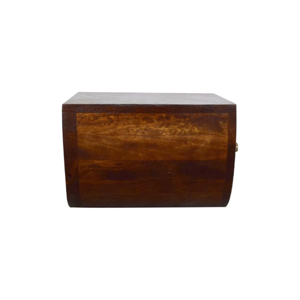 Chestnut Crescent Floating Bedside | Wall-Mounted Nightstand | Curved Wood Finish