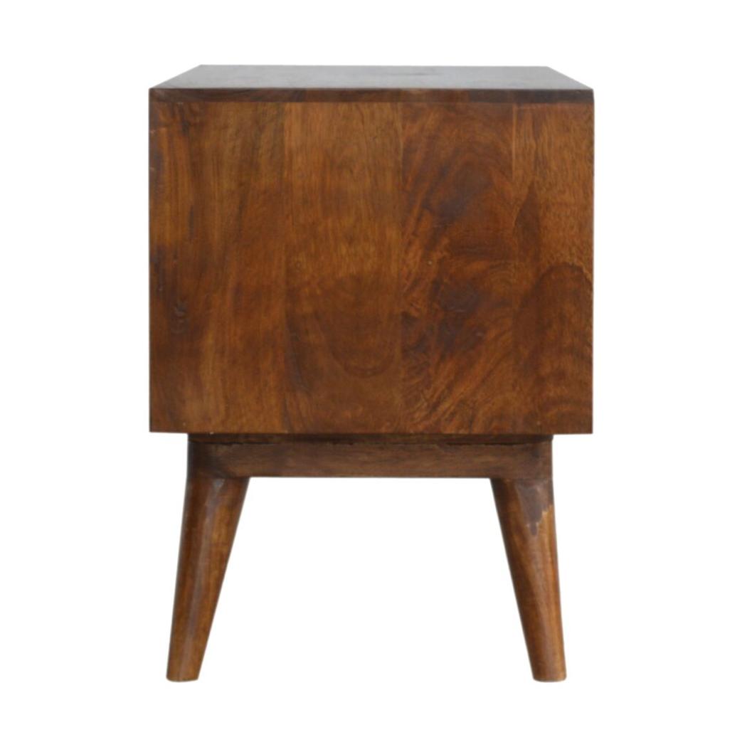 Chestnut Cube Carve Media Unit | Distinctive Detail | Versatile Home Furniture