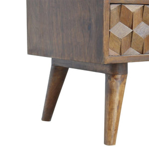 Chestnut Cube Carved TV Unit | Distinctive Detail | Versatile Home Furniture