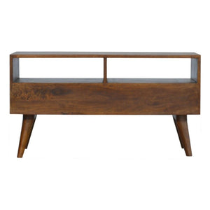 Chestnut Cube Carved TV Unit | Distinctive Detail | Versatile Home Furniture