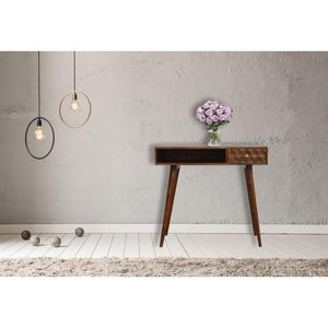 Chestnut Cube Carved Writing Desk | Distinctive Detail | Versatile Home Furniture