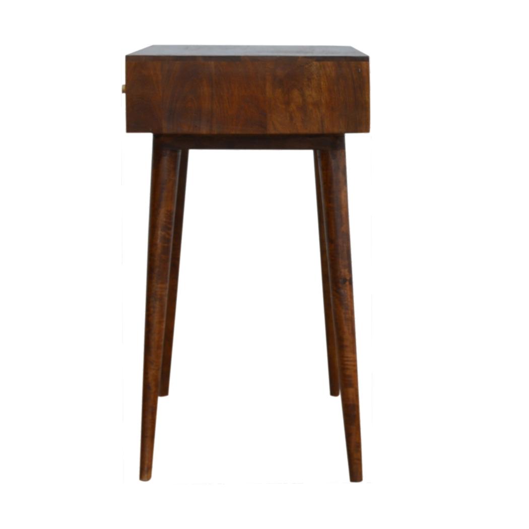 Chestnut Cube Carved Writing Desk | Distinctive Detail | Versatile Home Furniture