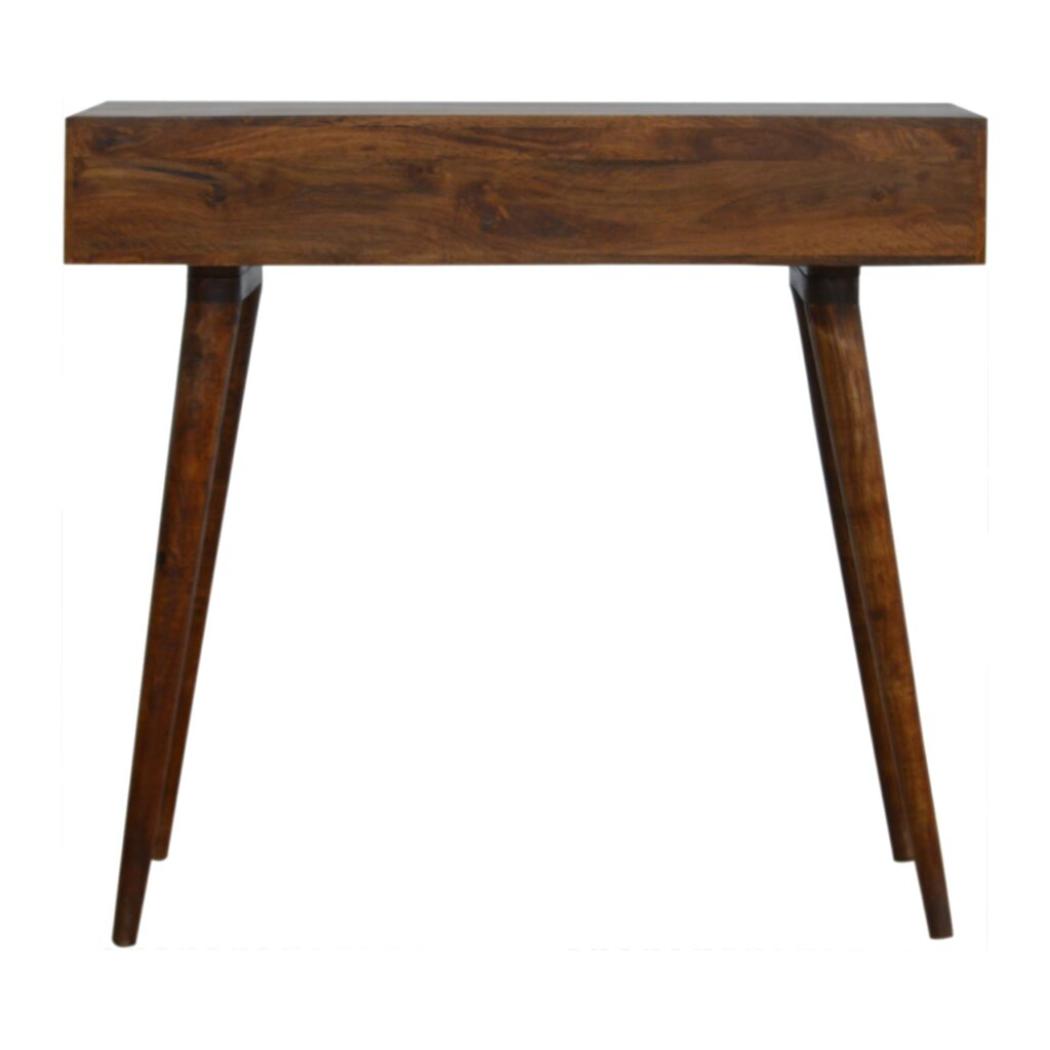 Chestnut Cube Carved Writing Desk | Distinctive Detail | Versatile Home Furniture