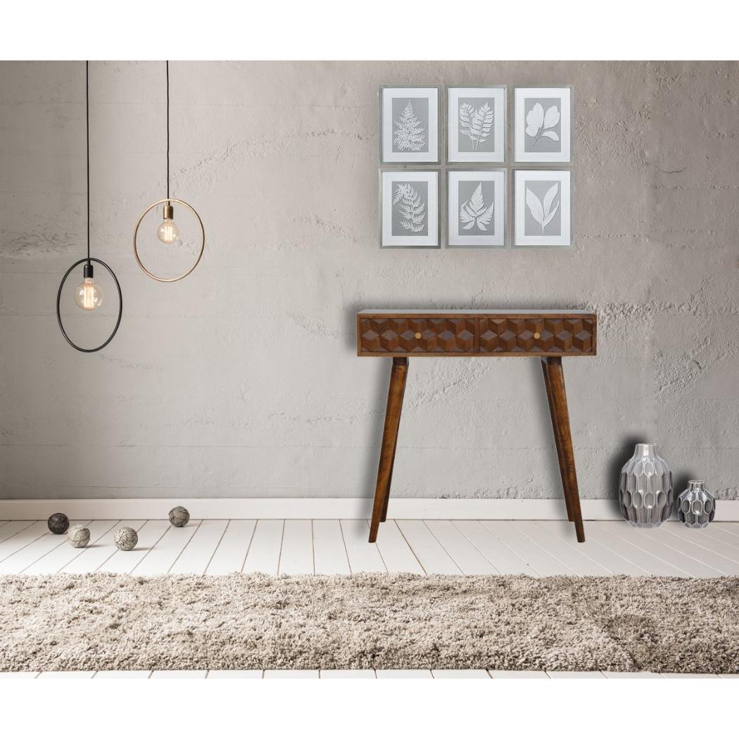 Chestnut Cube Console Table | Distinctive Detail | Versatile Home Furniture